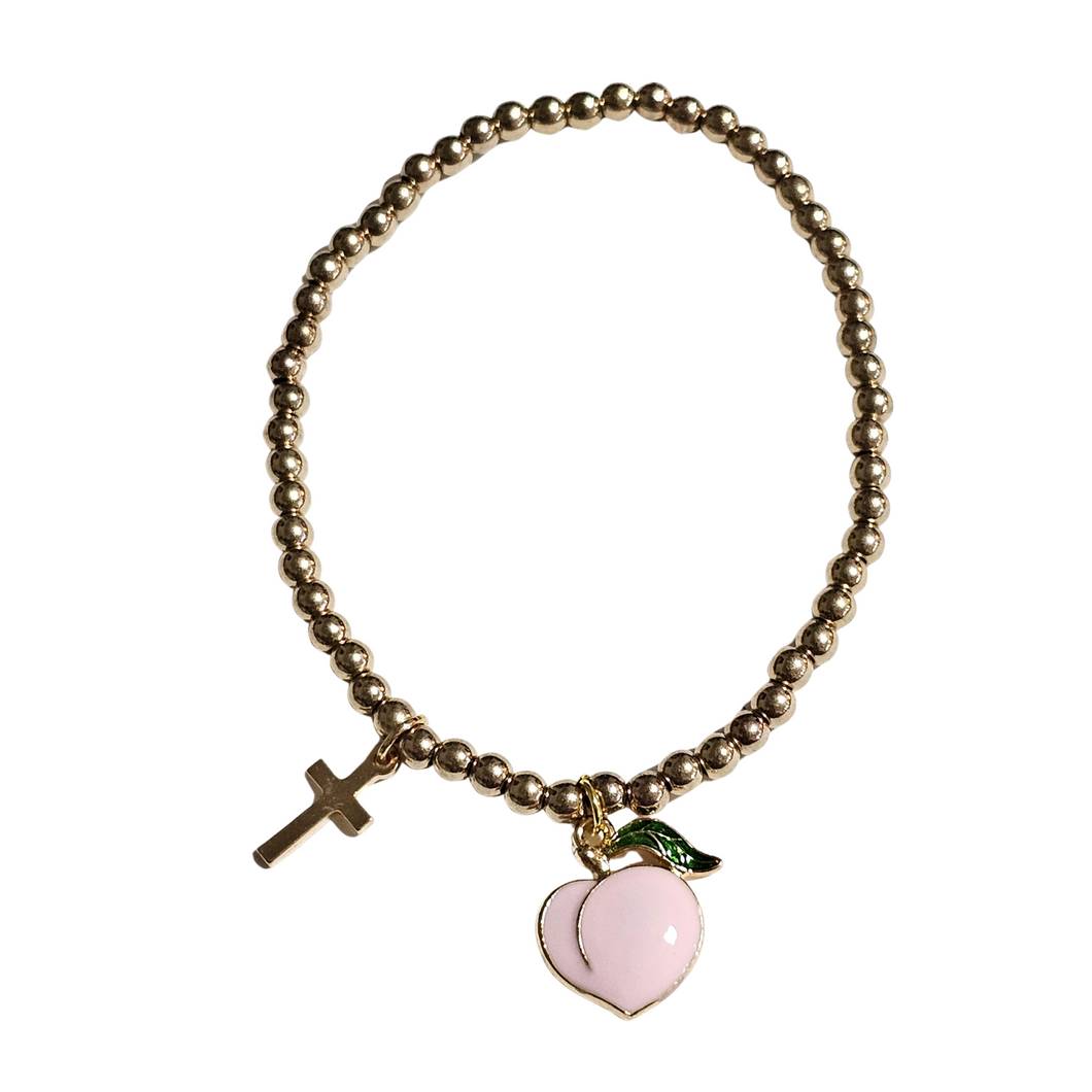 Peach Pedal Gold Cross
