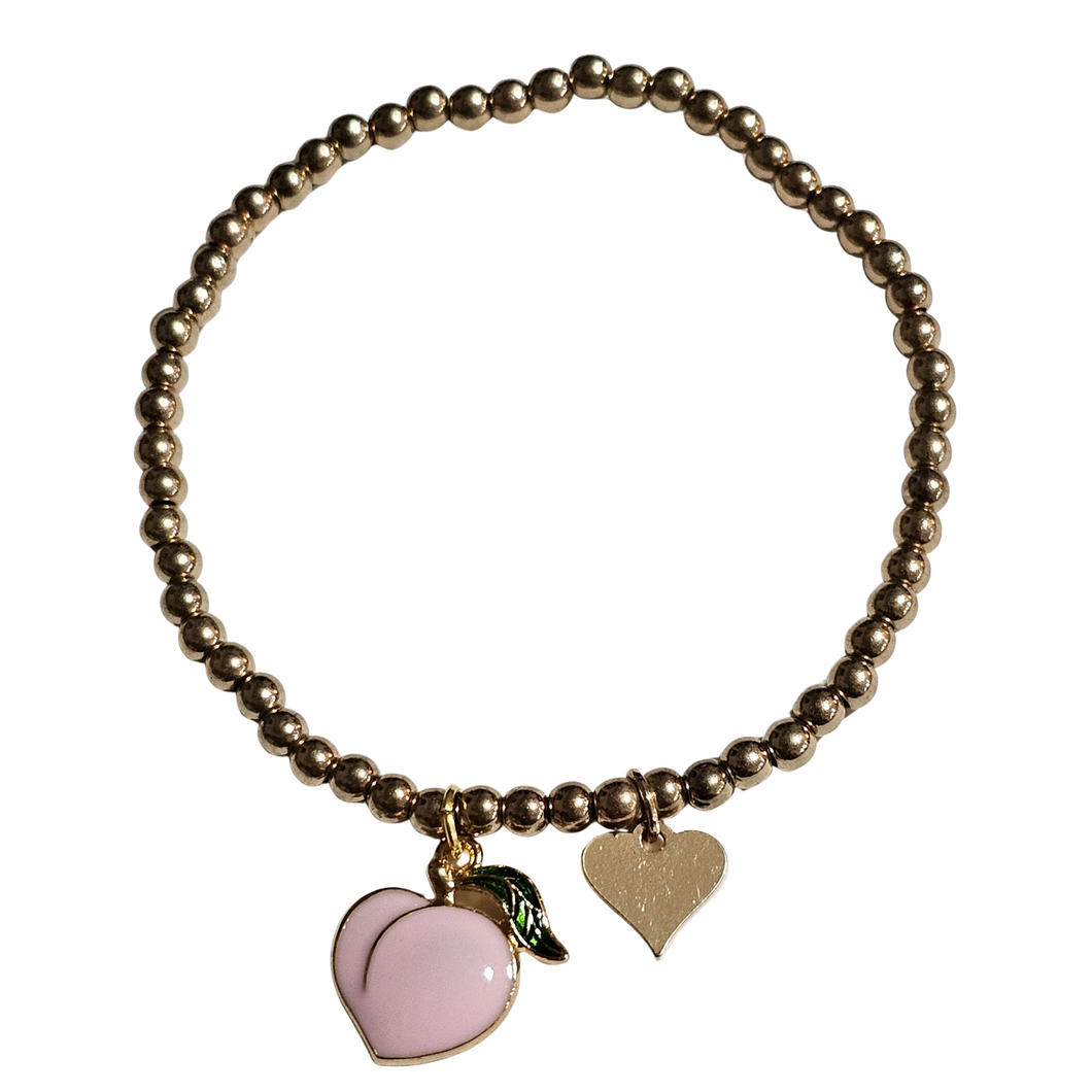 Peach Pedal Gold Heart