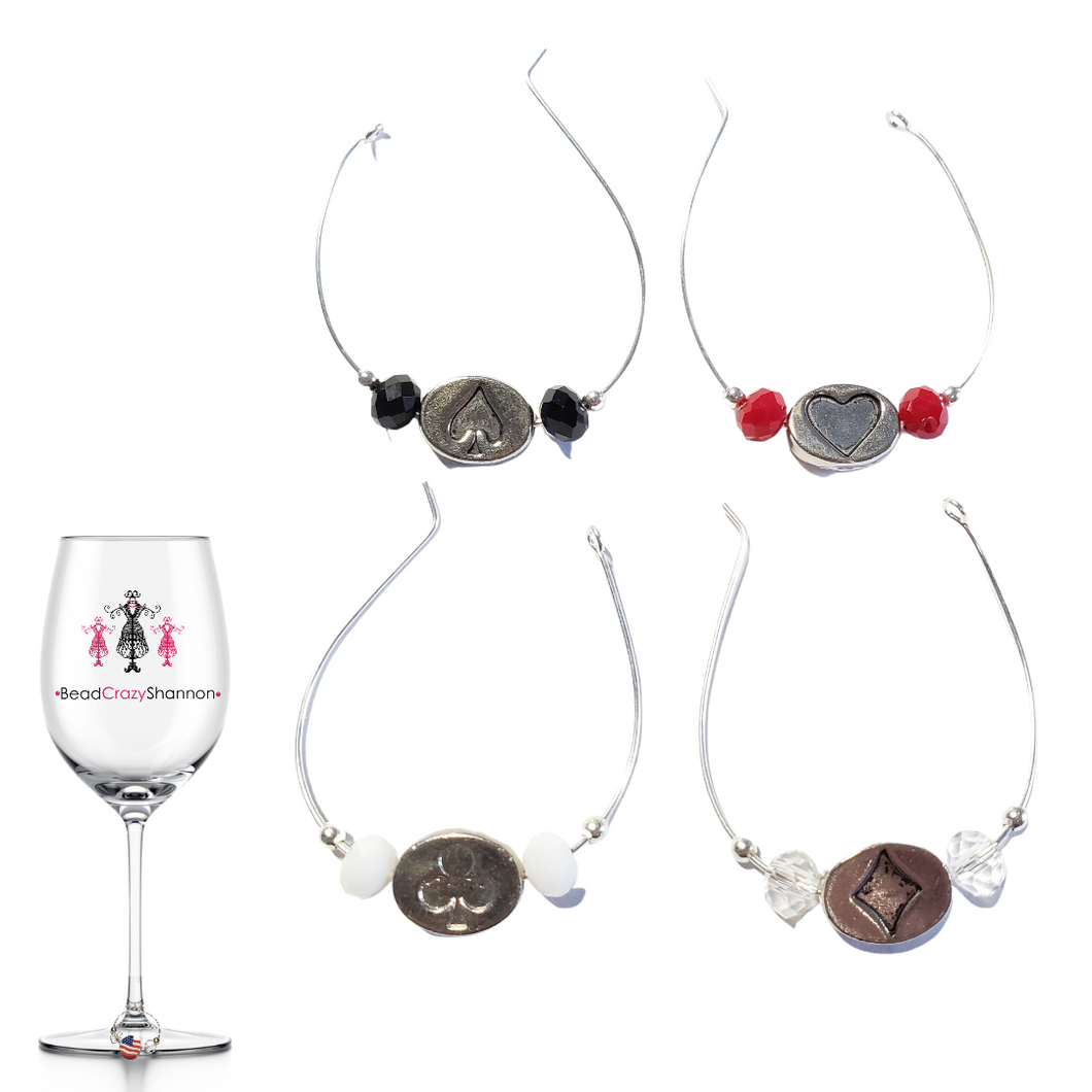 Playing Card Symbols Wine Charms