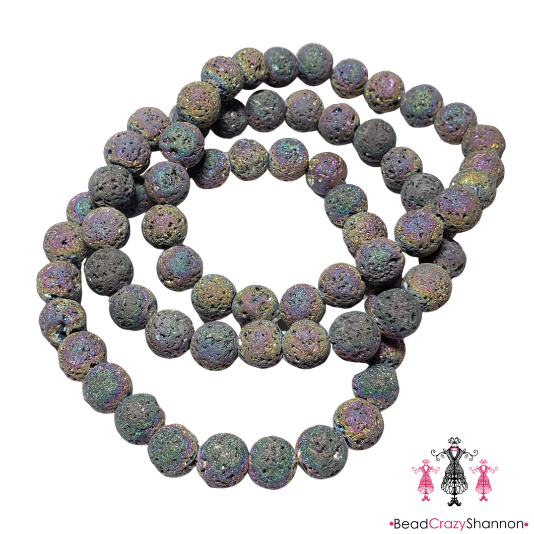 Essential Oil Diffuser Bracelet [Black Rainbow]