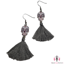 Load image into Gallery viewer, Sugar Skulls Tassel Earrings
